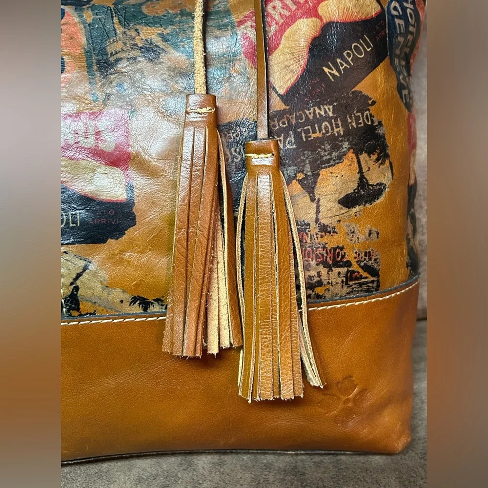 Patricia Nash Napoli Map Leather Tote